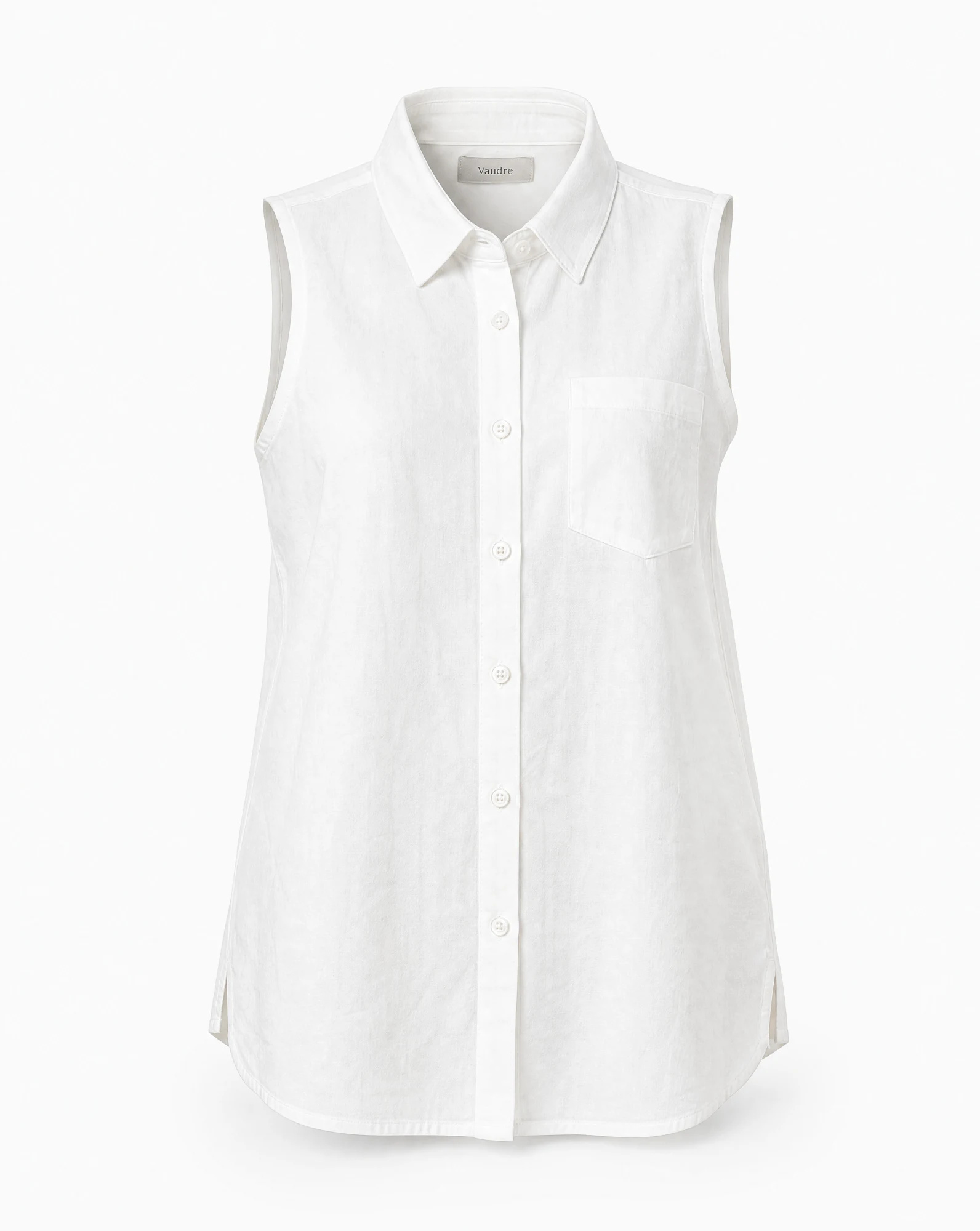 The Ivory Sleeveless Linen Shirt — VAUDRE