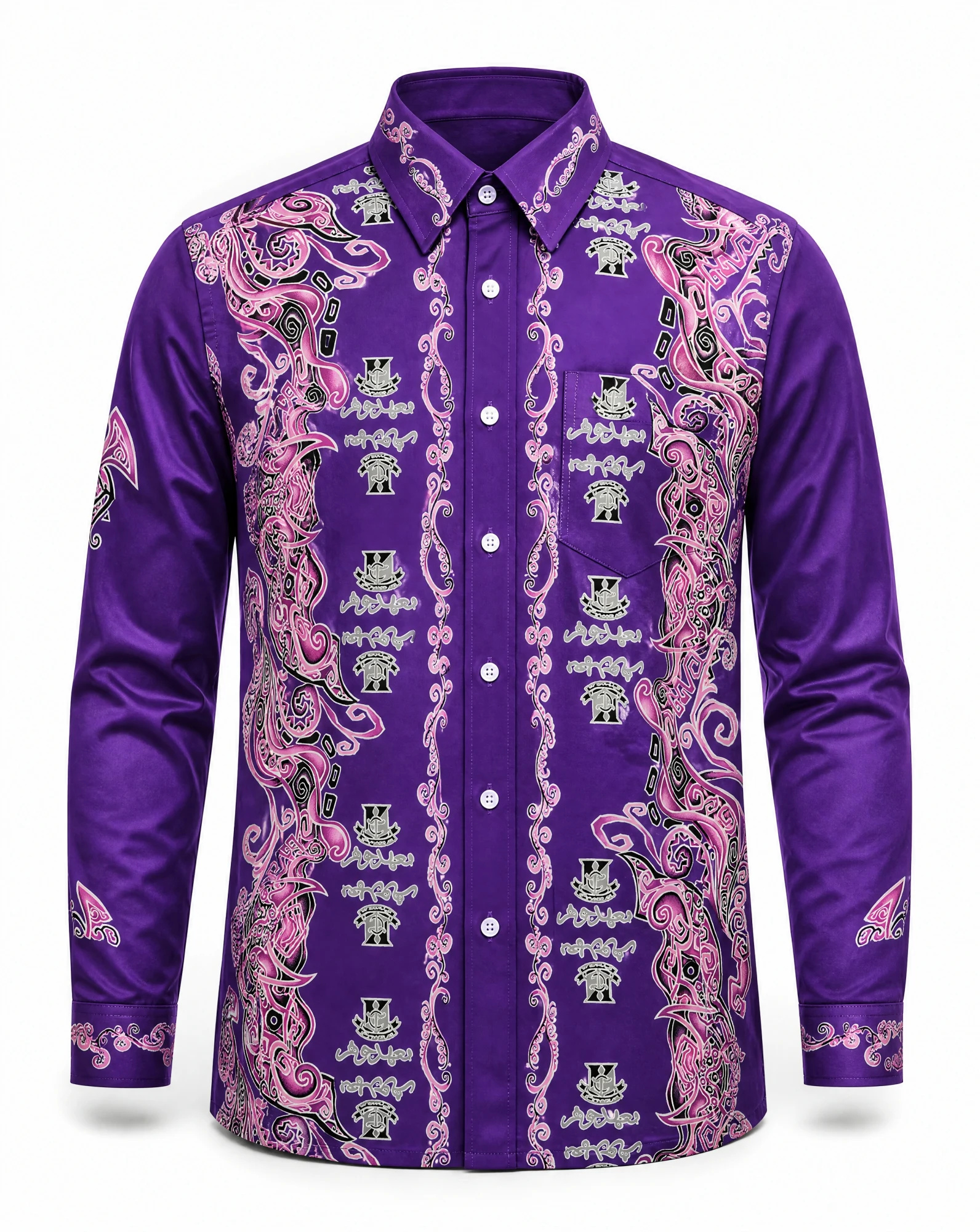 The Amethyst Baroque Print Shirt — VAUDRE